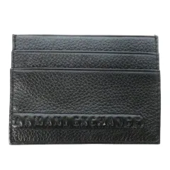 アルマーニエクスチェンジ A/X ARMANI EXCHANGE カードケース レザー 革 シボ革 ロゴ型押し 薄型 黒 ブラック /CK23 ■GY11