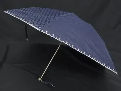 ■美品■ GHERARDINI ゲラルディーニ 2段折り 折りたたみ傘 折り畳み傘 高級傘 アンブレラ 雨具 レディース ネイビー系 DN0404のサムネイル