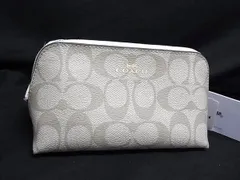 ■美品■ COACH コーチ F53385 シグネチャー PVC マルチポーチ マルチケース 小物入れ レディース メンズ ベージュ系 DN2742