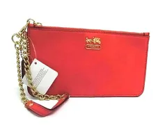 ■新品同様■ COACH コーチ レザー リストレット マルチポーチ マルチケース 小物入れ レディース メンズ レッド系 DN2748