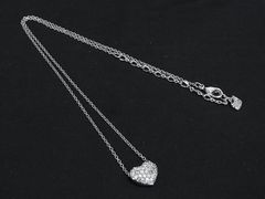 262 Swarovski パヴェハート ネックレス シルバーカラー | Mercari