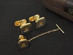 ■美品■ GIVENCHY ジバンシィ ヴィンテージ カフスボタン カフリンクス タイチェーン 2点セット ゴールド系×シルバー系 DN3140のサムネイル