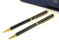 ■美品■ GIVENCHY ジバンシィ ツイスト式 ノック式 ボールペン シャープペンシル 筆記用具 文房具 2点セット ネイビー系 DN3470のサムネイル