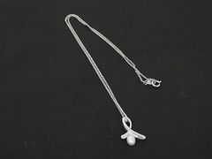 美品】TASAKI 田崎真珠 パール ネックレス リボン シルバー 刻印