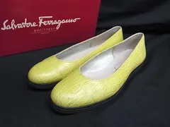 Salvatore Ferragamo フェラガモ クロコダイル型押しレザー パンプス 靴 シューズ レディース イエロー系 DN4454のサムネイル
