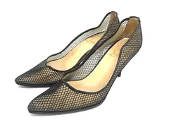 Christian Louboutin クリスチャンルブタン メッシュ ヒール パンプス 表記サイズ 36 1/2 (約23.5cm) 靴 シューズ ブラック系 DN4424