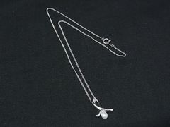 美品】TASAKI 田崎真珠 パール ネックレス リボン シルバー 刻印
