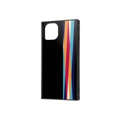 [신품] iPhone 14용 케이스 iPhone14용 내충격 스트라이프 블랙 잉글렘 충격 흡수 카메라 보호 렌즈 보호 네 모퉁이 가드 미끄럼 방지 지문 방지 더러워지기 어려운 스트랩 홀 첨부 무선 충전 대응 Qi 충전 대응 정밀 설계 세련된