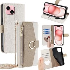 [신품] Yumena 가죽 케이스 용 iPhone 15 대응 수첩 형에 적합 아이폰 15 용 케이스 휴대 커버 스마트 폰 케이스 지갑 형 카드 수납 카메라 보호 스탠드 기능 스트랩 포함 내충격 상처 방지 전면 보호