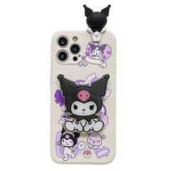 [신품] Arpe 귀여운 크로미 스마트 폰 케이스 iPhone 16 Pro 용 케이스 스마트 폰 가볍고 얇은 실리카 겔 보호 커버 킥 스탠드 아이폰 16 Pro 용 케이스