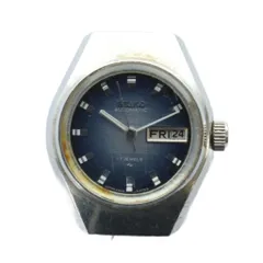 セイコー SEIKO 腕時計 ウォッチ ケースのみ 自動巻き ロゴ 青文字盤 カレンダー付き シルバー色 2206-0040 ■GY18 /MQ