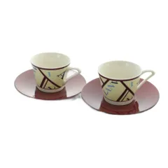 ランバン LANVIN ティーカップ ソーサー 2客セット 食器 コップ ロゴ アイボリー ■GY11 /MQのサムネイル