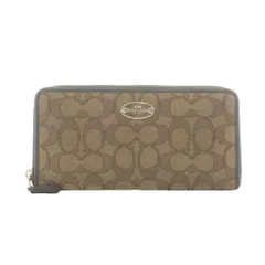 コーチ COACH 長財布 小銭入れ 札入れ ラウンドファスナー ベージュ シグネチャー柄 ロゴプレート F53539 ■GY18 /RI ■OS