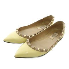 VALENTINOバレンティノ ロックスタッズエナメルバレリーナフラット