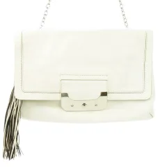 ダイアンフォンファステンバーグ DIANE von FURSTENBERG ショルダーバッグ レザー チェーン ロゴ タッセル 白 ホワイト /AH18 ■GY99のサムネイル