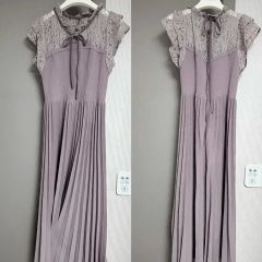定価1.8万☆snidel スナイデル 花柄 プリーツ ワンピース ネイビー S 