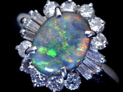 ボールダーオパール 指輪 3.03ct ダイヤ0.19ct 9.5号 - メルカリ