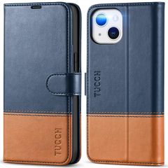 [신품] TUCCH iphone13 대응 케이스 수첩형 iphone13 수첩형 카드 수납 고급 합피 스탠드 기능 마그넷식 [RFID 블로킹] 아이폰 13 지갑형 스마트폰 케이스(2021년 발매 iPhone 13 5G 6.1 인치 대응