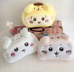 【新品・3点セット】ふわもこ♡ちいかわ風ぬいぐるみペンケースセット✨