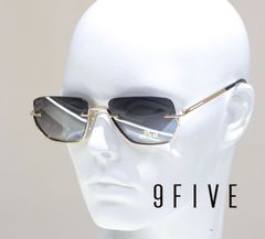 9five VILLA Black & 24k Gold クリアレンズメガネ - メルカリ