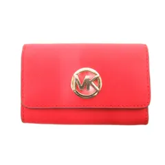 マイケルコース MICHAEL KORS 名刺入れ カードケース 赤 レッド フラップ 型押し加工 ロゴ金具 /NU ■GY99のサムネイル