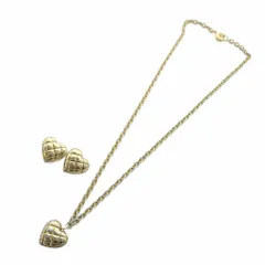 ソニアリキエル SONIA RYKIEL ネックレス イヤリング セット アクセサリー クリップ式 ハート キルティング ロゴ ゴールド色 ■GY18 /MQのサムネイル