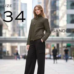 【美品】JIL SANDERジルサンダー イタリア製 ラフ期 幾何学キルティング 中綿ブルゾン 34(S) ダークブラウン茶色 【古着】【中古】【送料無料】のサムネイル