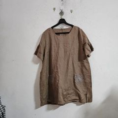 ちちぶや☆麻100%☆パッチワーク☆プルオーバー☆ブラウス☆和布 