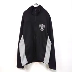 NFL　レイダース　フルジップ　ジョグトップ　ジャージ　長袖　刺繍ロゴ　黒　Mのサムネイル