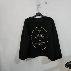 ブラック スマイル プリンティング スウェット Tシャツのサムネイル