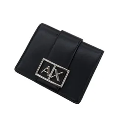 ARMANI EXCHANGE アルマーニ エクスチェンジ ロゴプレート 二つ折り財布 ユニセックス ミニウォレット AELXW360AF12039 ブラック系 65231のサムネイル