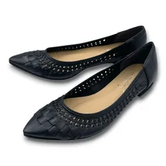 美品 LE TALON ルタロン ポインテッドサシメッシュフラット ポインテッドトゥ メッシュ パンプス フラットシューズ 黒 ブラック 25cm レディース 春 夏 ゴーゴー古着マルイ北千住店 26 No.2365