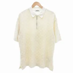 アンブッシュ AMBUSH モノグラムポロシャツ 半袖 ハーフジップ 総柄 パイル地 L 白 ホワイト /JS ■GY19のサムネイル