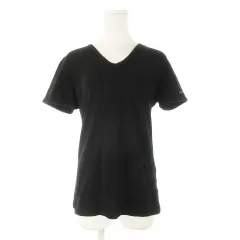 エンポリオアルマーニ EMPORIO ARMANI Tシャツ Vネック 半袖 コットン ストレッチ ロゴ スワロフスキー ラインストーン L 黒 ブラック /CK25 ■GY99のサムネイル