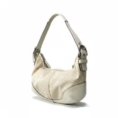 COACH コーチ ミニシグネチャー ワンショルダー ホーボーバッグ Mini Signature Hobo Bag 6351 ホワイト カバン 保存袋有t18r