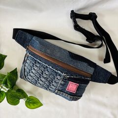 デニムリメイク ボディバッグ Y2K 男女兼用 ハンドメイド ワン