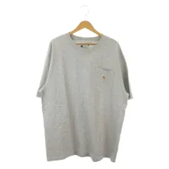 カーハート carhartt Tシャツ L LOOSE FIT グレー ラウンドネック 半袖 ポケット付き ロゴ /MN37 ■GY99