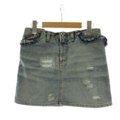 ドルチェ&ガッバーナ D&G /デニムミニスカート ペイント加工 25 m771 ♡即日・匿名配送♡ ヴィンテージ D&Gドルチェ&ガッバーナ デニムミニ