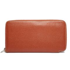 GA641 HERMES アザップロング ラウンドファスナー 財布 朱色 - メルカリ