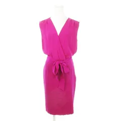 ダイアンフォンファステンバーグ DIANE von FURSTENBERG ワンピース カシュクール ひざ丈 ノースリーブ 切り替え リボン 2 M 紫 パープル /AH22 ■GY99のサムネイル