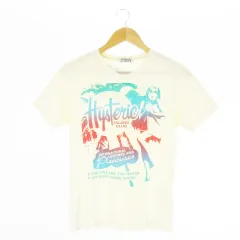 ヒステリックグラマー HYSTERIC GLAMOUR Tシャツ Vネック 半袖 ガールプリント ロゴ グラデーション S 白 アイボリー /CK17 ■GY35のサムネイル