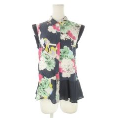 Paul Smith BLACK ノースリーブブラウス 42L 花柄 ペプラム - メルカリ