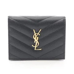 サンローランパリ SAINT LAURENT PARIS 二つ折り財布 モノグラム 668290BOWA11000 ブラック レザー 二つ折り財布 レディース 新品のサムネイル