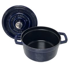 美品】ストウブ staub シャローココット ラウンド 26cm グランブルー