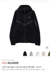 ナイキ(NIKE) SW テックフリースウィンドランナーフルジップパーカー
