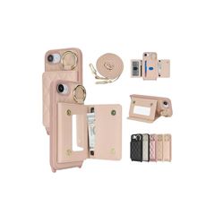 [신품] CLICSUN iPhone 17e/iPhone 16e용 케이스 숄더 배면 카드 수납 아이후온 17e/16e 휴대 케이스 PU레더 스마트폰 케이스
