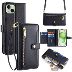 [신품] Cacheluna 수첩형 케이스 숄더 케이스 iphone 수첩형 숄더 케이스 가죽 for iPhone 15 Plus 대각선 걸이와 소지- 스마트폰 케이스 지갑형 대응 아이폰 촉감 좋은 편리
