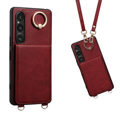 [신품] Shlybaay Xperia 1 VII용 케이스 수첩형 배면 카드 케이스 익스페리아 1 VII용 2025 수첩형 케이스 SO-51F A501SO 숄더 스트랩 PU레더 대각선 스탠드 어깨걸이 카드 수납 마그넷