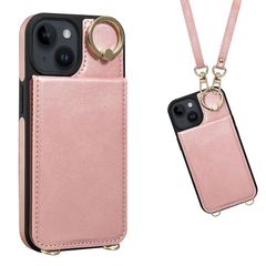 [신품] Shlybaay 대응 iPhone 15 케이스 뒷면 수첩형 카드 케이스 있어 phone 15 수첩형 케이스 숄더 스트랩 PU레더