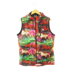 オークリースカルコレクション OAKLEY SKULL COLLECTION Skull Involved Vest ベスト ジップアップ 前開き フード ロゴ 刺繍 総柄 スポーツ ゴルフ L 赤 レッド /AH7 ■GY18のサムネイル